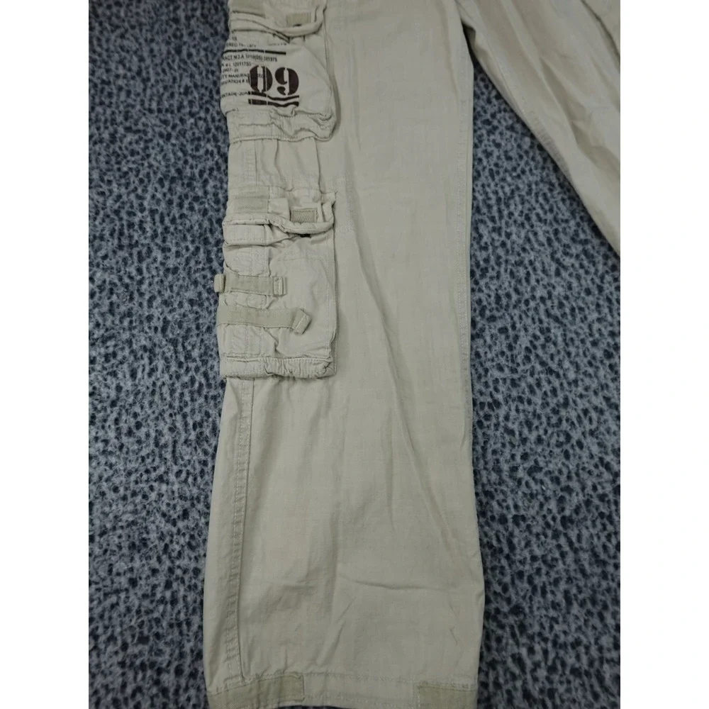Royal‎ Traveler Cargo Pants Mens L Khaki Tan Multi Pocket Y2K Grunge Utility